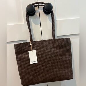 NWT Quince Dark Brown Woven Tote